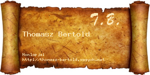 Thomasz Bertold névjegykártya